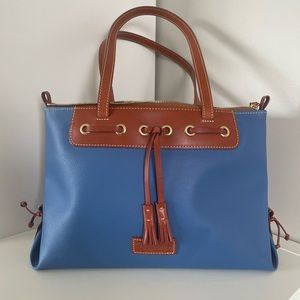 Dooney and Bourke Blue Pebble Leather Tote Bag